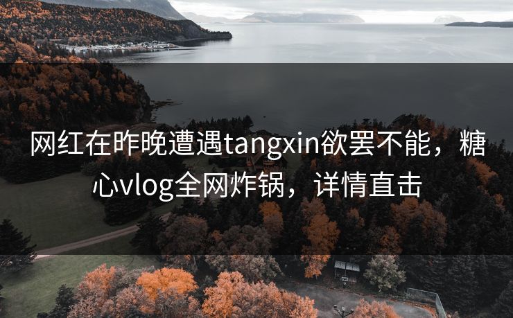 网红在昨晚遭遇tangxin欲罢不能,糖心vlog全网炸锅,详情直击 网红在昨晚遭遇tangxin欲罢不能,糖心vlog全网炸锅,详情直击